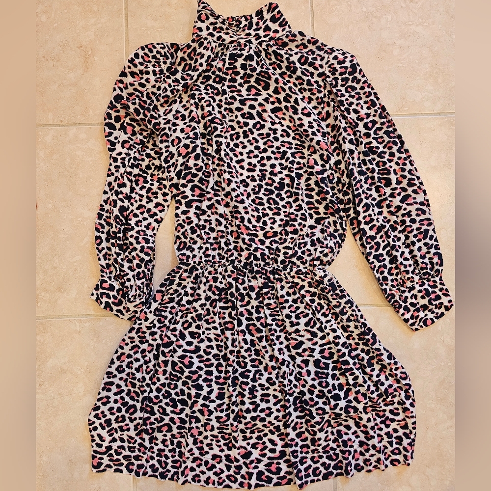Zadig and Voltaire blue pink leopard Rivali dress size large